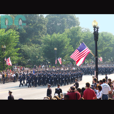 The military processional before Reagan's casket was marched to the Rotunda of the Capitol Building.