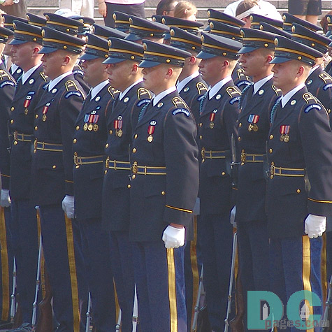 The U.S. Army rank and file march down Constitution Avenue.