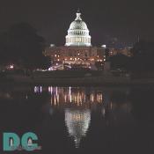 The US Capitol Building and it's nightly reflection in the Reflecting Pool.