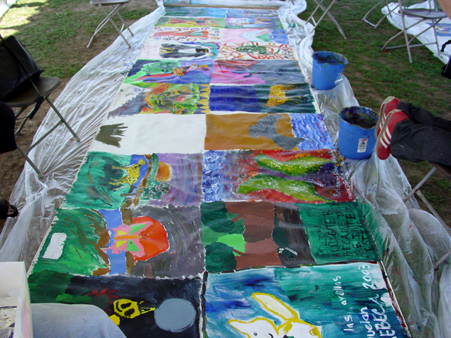 Young Art Winners mural painting activity