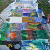 Young Art Winners mural painting activity