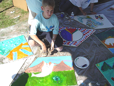 Young Artist's work on Art for Peace Pyramid panel