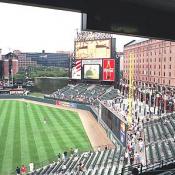 Oriole Park at Camden Yards is located in the heart of Baltimore City.